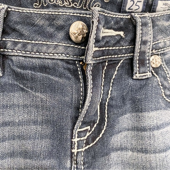 Miss Me | Mid Rise Skinny Jeans Stretch Cotton Blue Size 25 - Picture 4 of 7